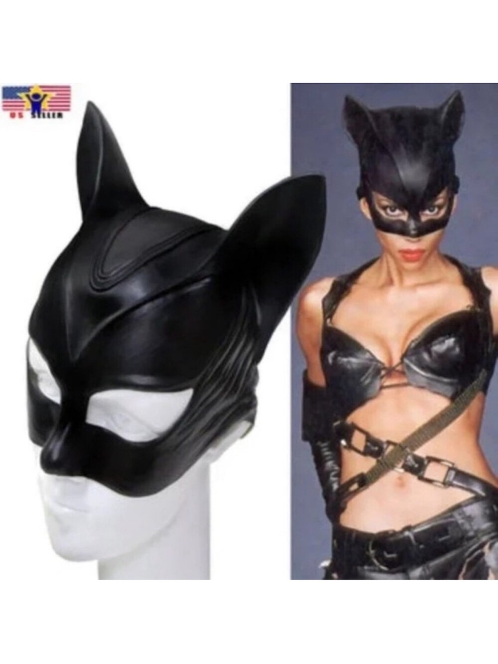 Cat Woman Face Latex Mask Cosplay Batman Catwoman Costume Halloween